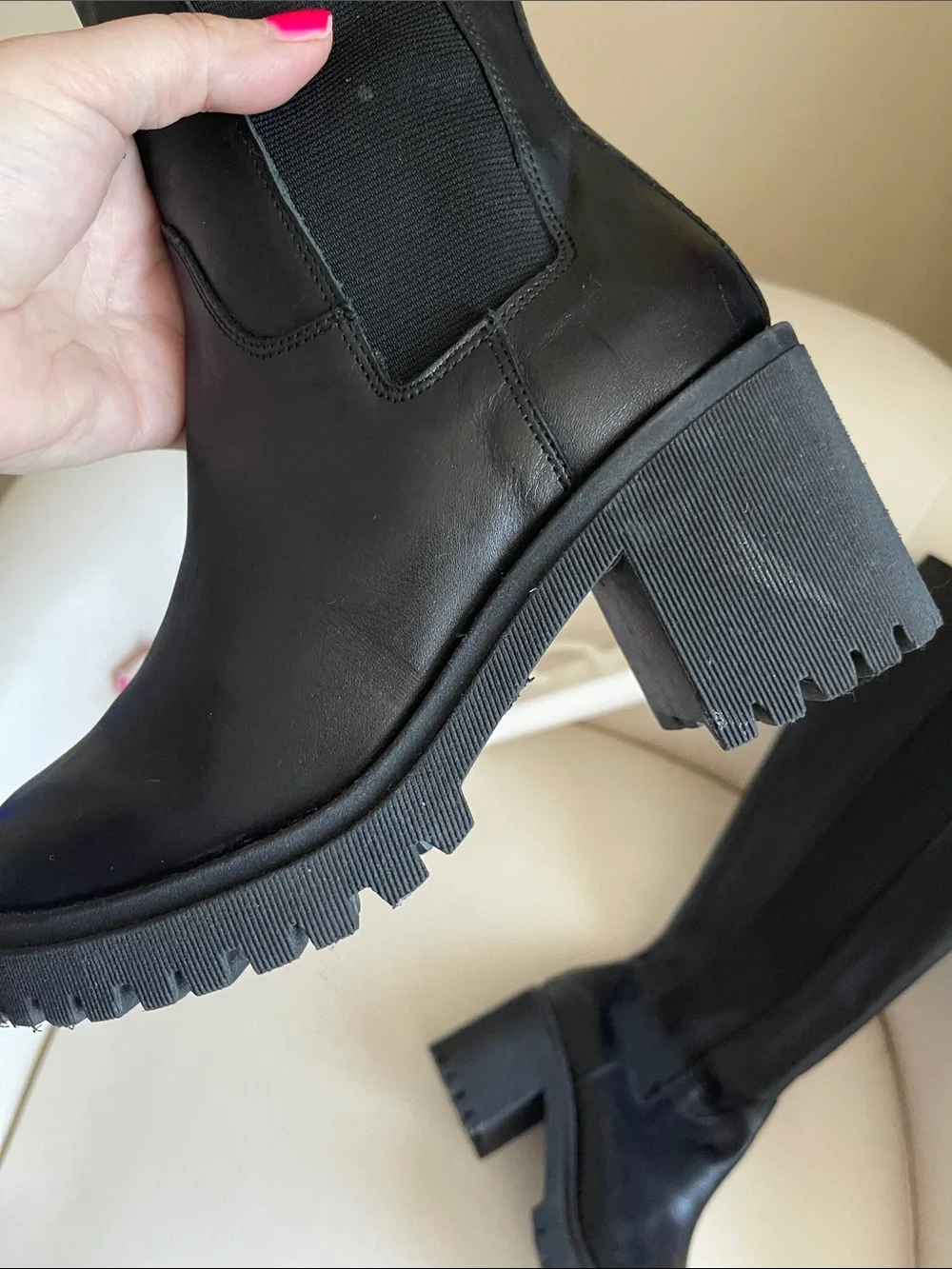 COACH & FOUR Black Genuine Leather Boots